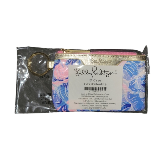 Lilly Pulitzer ID Case in Shade Seekers Blue Light Pink - Picture 3 of 7